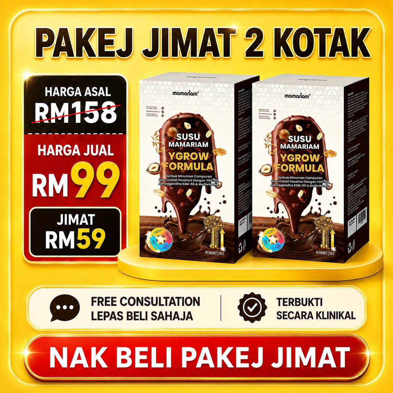 2 KOTAK SUSU YGROW FORMULA