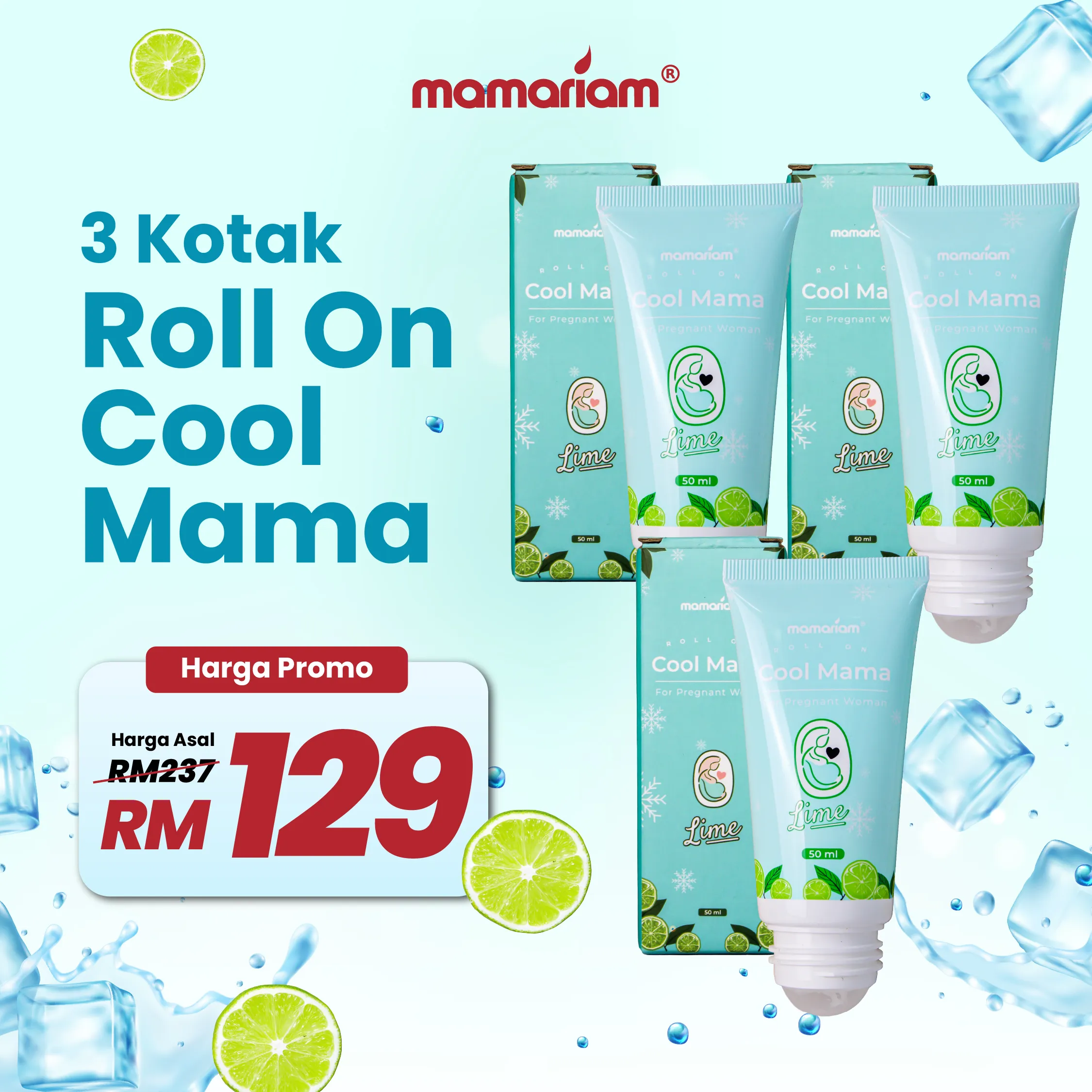 3 BOTOL ROLL ON COOL MAMA